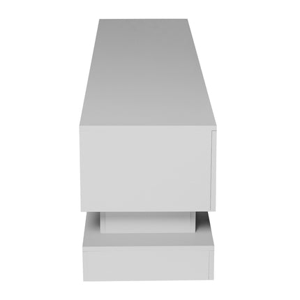 TV18-51.18inch WHITE morden TV Stand with LED Lights,high glossy front TV Cabinet,can be assembled in Lounge Room, Living Room or Bedroom,color:WHITE - Likeshoppe 