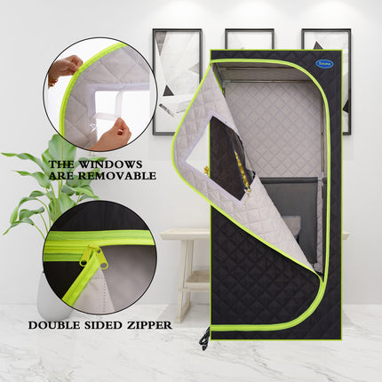 AK5- Portable Plus Type Full Size Far Infrared Sauna tent. Spa;  Detox ; Therapy and Relaxation at home.Larger Space; Stainless Steel Pipes Connector Easy to Install - Likeshoppe 