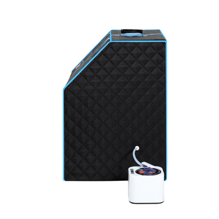 AK7- Portable Half body Black Steam Sauna Tent for Personal Relaxation;  Detox and Therapy at home.PVC Pipe Connector Easy to Install.Fast heating with FCC Certification - Likeshoppe 