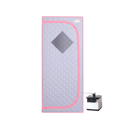 AK4- Full Size Portable Grey Steam Sauna tent–Personal Home Spa;  with Steam Generator;  Remote Control;  Foldable Chair;  Timer and PVC Pipe Connector Easy to Install - Likeshoppe 