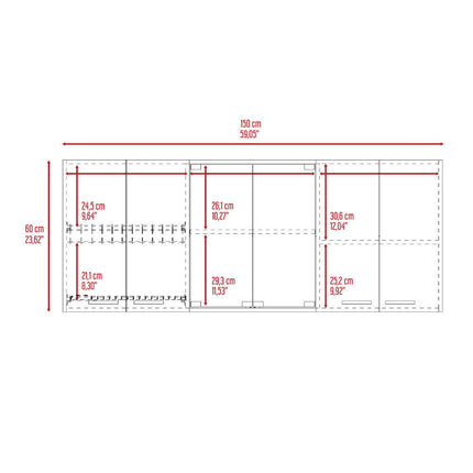 PA4- Norfolk 2 Piece Kitchen Set, Kitchen Island + Upper Wall Cabinet , White /Walnut - Likeshoppe 