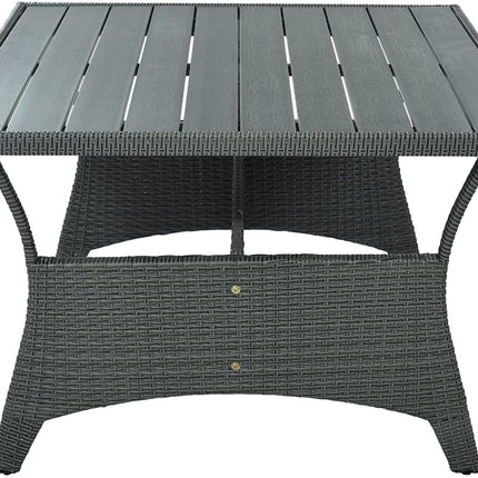 PX14- 6-Piece Outdoor Wicker Sofa Set, Patio Rattan Dinning Set, Sectional Sofa with Thick Cushions and Pillows, Plywood Table Top, For Garden, Yard, Deck - Likeshoppe 