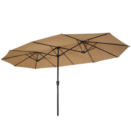 PZ1- 15x9ft Large Double-Sided Rectangular Outdoor Twin Patio Market Umbrella w/Crank-burgundy - Likeshoppe 