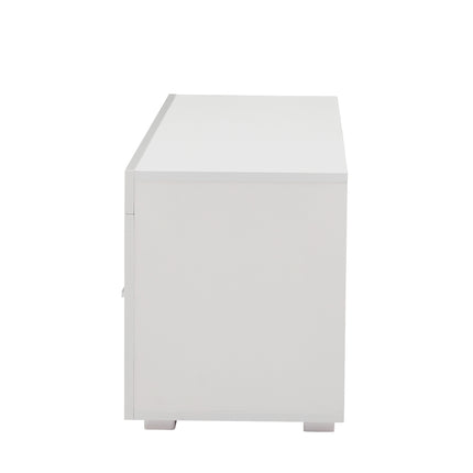 TV6- White morden TV Stand with LED Lights,high glossy front TV Cabinet,can be assembled in Lounge Room, Living Room or Bedroom,color:WHITE - Likeshoppe 