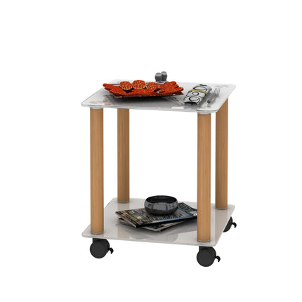 ST2- 1-Piece Side Table ;  2-Tier Space End Table ; Modern Night Stand;  Sofa table;  Side Table with Storage Shelve - Likeshoppe 