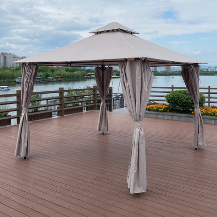 AG4- 10x10 Ft Outdoor Patio Garden Gazebo Canopy, Outdoor Shading, Gazebo Tent With Curtains - Likeshoppe 
