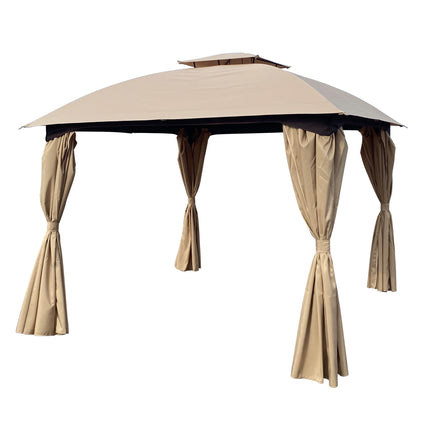 AG11- 10x10 Ft Outdoor Patio Garden Gazebo Canopy;  Outdoor Shading;  Gazebo Tent With Curtains - Likeshoppe 