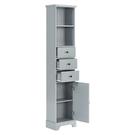 PU13- Tall Bathroom Cabinet;  Freestanding Storage Cabinet with 3 Drawers and Adjustable Shelf;  MDF Board with Painted Finish - Likeshoppe 
