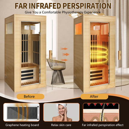 AK2- Single Graphene Far Infrared Sauna Room Dual Audio Bluetooth - Likeshoppe 