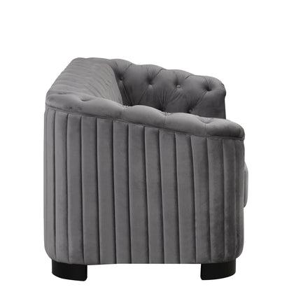 F1 82\" Mid Century Modern Sofa with Rubber Wood Legs; Velvet Upholstered Sofa Couch; Sofa with Thick Removable Seat Cushion;  3 Seater Sofa Couch for Living Room - Likeshoppe 
