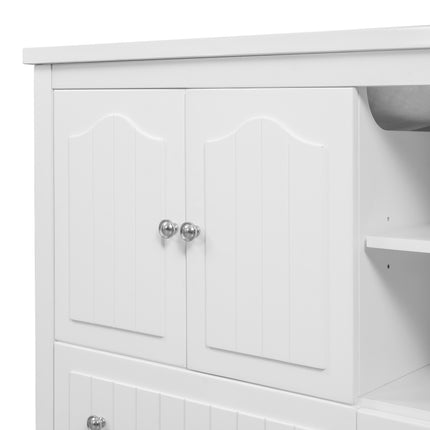 PT1- 36\\" Bathroom Vanity with Ceramic Basin;  Bathroom Storage Cabinet with Two Doors and Drawers;  Solid Frame;  Metal Handles - Likeshoppe 