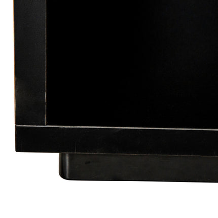 TV21- ON-TREND Extended, Minimalist Design TV stand with Color Changing LED Lights, Modern Universal Entertainment Center, High Gloss TV Cabinet for 90+ inch TV, Black - Likeshoppe 