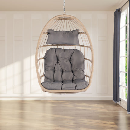PY1- Outdoor Garden Rattan Egg Swing Chair Hanging Chair - Likeshoppe 