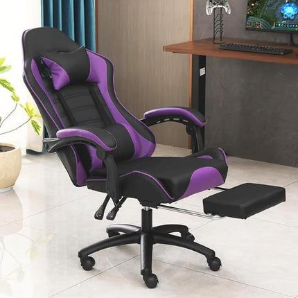 PM1- Ergonomic Gaming Chair for Adults, Comfortable Computer Chair for Heavy People, Adjustable Height Office Desk Chair with Wheels, Breathable Leather Video Game Chairs - Likeshoppe 