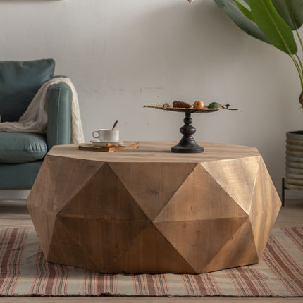 C1- 38"Three-dimensional Embossed Pattern Design American Retro Style Coffee Table - Likeshoppe 