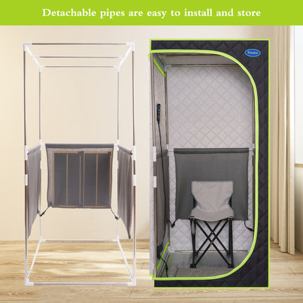 AK5- Portable Plus Type Full Size Far Infrared Sauna tent. Spa;  Detox ; Therapy and Relaxation at home.Larger Space; Stainless Steel Pipes Connector Easy to Install - Likeshoppe 
