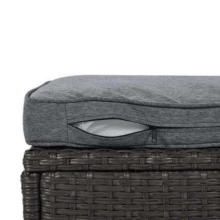 PX2- Outdoor Patio Rectangle Daybed with Retractable Canopy, Wicker Furniture Sectional Seating with Washable Cushions, Backyard, Porch - Likeshoppe 
