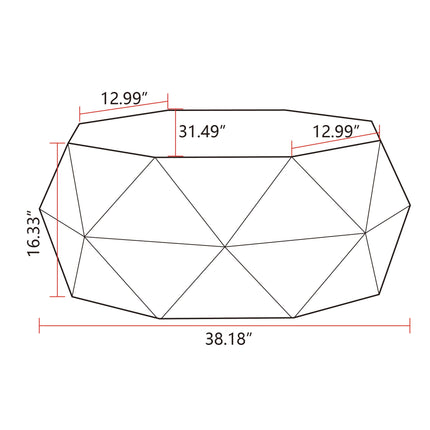 C1- 38"Three-dimensional Embossed Pattern Design American Retro Style Coffee Table - Likeshoppe 