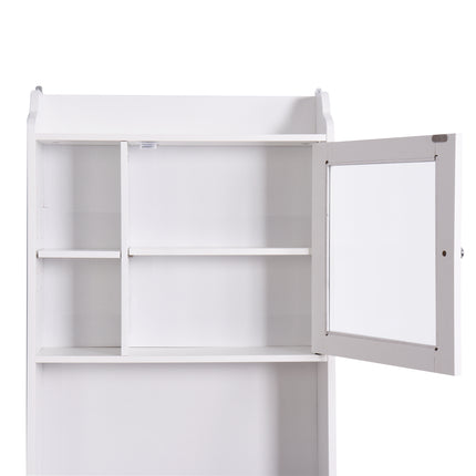 PU18- Modern Over The Toilet Space Saver Organization Wood Storage Cabinet for Home;  Bathroom -White - Likeshoppe 