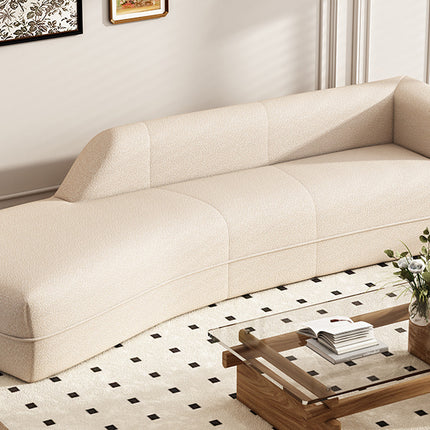 F5- 109.4" Curved Chaise Lounge Modern Indoor Sofa Couch for Living Room, Beige - Likeshoppe 