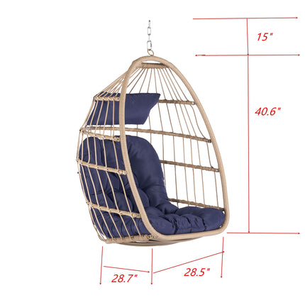 PY1- Outdoor Garden Rattan Egg Swing Chair Hanging Chair - Likeshoppe 