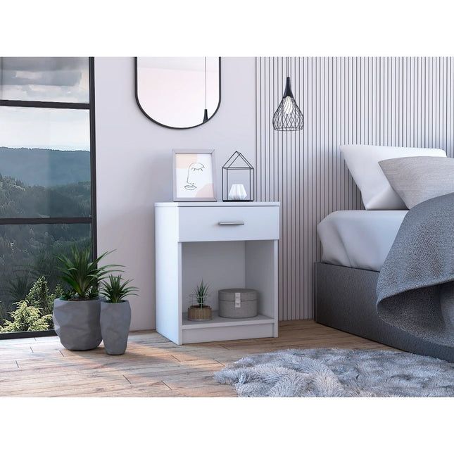 PE3- Pictor Nightstand, One Drawer, Lower Shelf, Superior Top, Black - Likeshoppe 