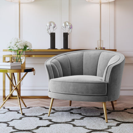 PJ1- Modern Velvet Accent Barrel Chair Leisure Accent Chair Living Room Upholstered Armchair Vanity Chair for Bedroom Meeting Room - Likeshoppe 