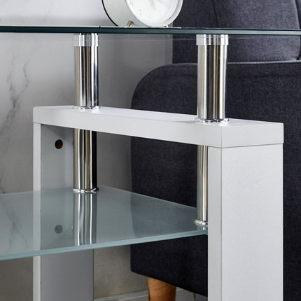ST5- Clear Glass Top Side Table;  24"x24"x24" End Table;  Modern Design For Home - Likeshoppe 