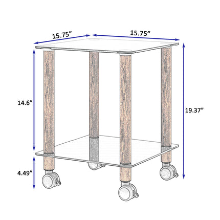 ST2- 1-Piece Side Table ;  2-Tier Space End Table ; Modern Night Stand;  Sofa table;  Side Table with Storage Shelve - Likeshoppe 