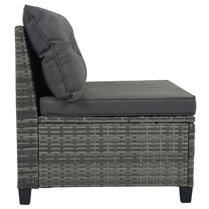 PX13- 8-pieces Outdoor Wicker Round Sofa Set;  Half-Moon Sectional Sets All Weather;  Curved Sofa Set With Rectangular Coffee Table;  PE Rattan Water-resistant and UV Protected;  Movable Cushion - Likeshoppe 