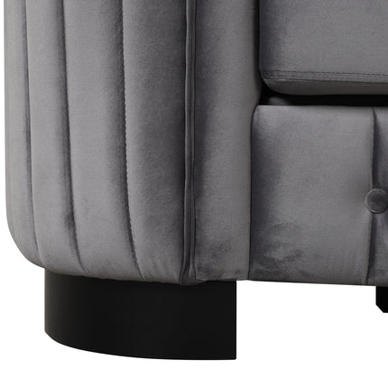F1 82\" Mid Century Modern Sofa with Rubber Wood Legs; Velvet Upholstered Sofa Couch; Sofa with Thick Removable Seat Cushion;  3 Seater Sofa Couch for Living Room - Likeshoppe 