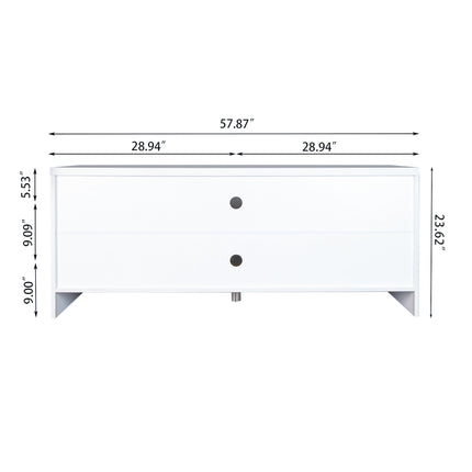 TV1- Modern Farmhouse Double Barn Door TV Stand for TVs up to 65 Inches, 58 Inch, White color - Likeshoppe 