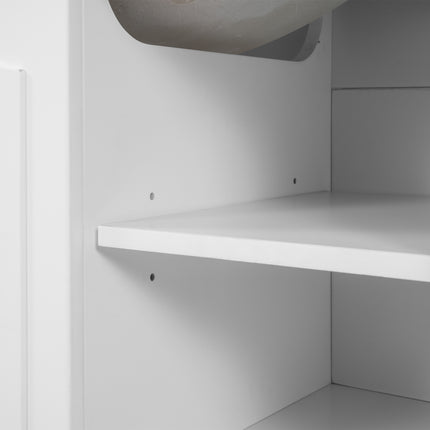 PT1- 36\\" Bathroom Vanity with Ceramic Basin;  Bathroom Storage Cabinet with Two Doors and Drawers;  Solid Frame;  Metal Handles - Likeshoppe 