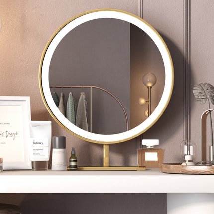 PH1- Modern Makeup Vanity Table With LED Lighted Mirror;  Dressing Table with Movable Tray Top;  4 Solid Wood Drawer;  Without Stool;  43\" - Likeshoppe 
