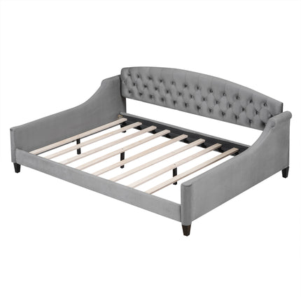 BR7- Modern Luxury Tufted Button Daybed, Full, Gray (Old SKU: SM001009AAE) - Likeshoppe 