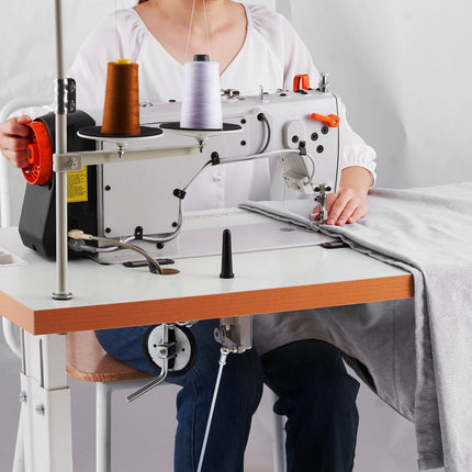 PN1- VEVOR Industrial Sewing Machine, Heavy-duty Lockstitch Sewing Machine with 550W Servo Motor Table Stand, Electro-mechanization Intelligent Start-stop, 0-5mm Industrial Straight Stitch 5000s.p.m - Likeshoppe 