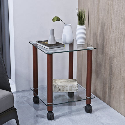 ST2- 1-Piece Side Table ;  2-Tier Space End Table ; Modern Night Stand;  Sofa table;  Side Table with Storage Shelve - Likeshoppe 