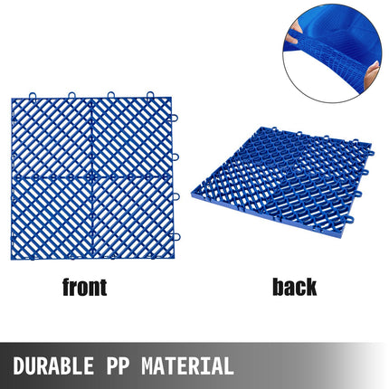 AJ5- Tiles Interlocking 50 PCS Blue, Drainage Tiles 12x12x0.5 Inches, Deck Tiles Outdoor Floor Tiles, Outdoor Interlocking Tiles, Deck Flooring for Pool Shower Bathroom Deck Patio Garage - Likeshoppe 
