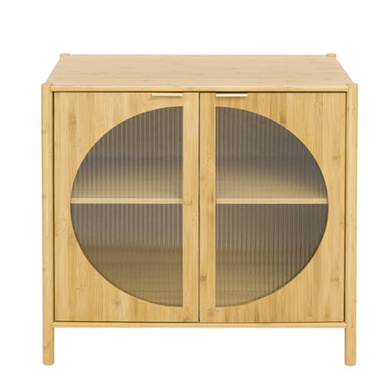 CB6- Bamboo 2 door cabinet, Buffet Sideboard Storage Cabinet, Buffet Server Console Table, for Dining Room, Living Room, Kitchen, Hallway - Likeshoppe 