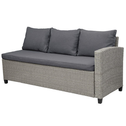 PX18- Patio Furniture Set;  5 Piece Outdoor Conversation Set;  Dining Table Chair with Ottoman and Throw Pillows - Likeshoppe 