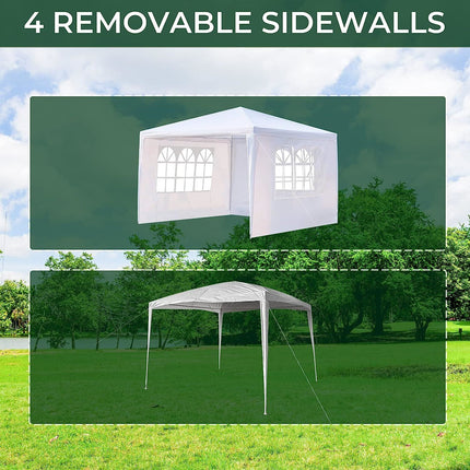 AG20- 10'x10' Outdoor Canopy Tent Waterproof Outdoor Party Tent Heavy Duty Canopy Tent Patio Camping Gazebo Wedding Tents Patio Camping Gazebo Canopy with Removable Sidewalls(White) - Likeshoppe 