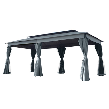 AG17-  110x220" Gazebo with Oxford Cloth & Mosquito Nets for Outdoor, Patio, Yard, Deck, Garden, Double Top Design Zipper Design Ultraviolet-proof Waterproof Fireproof Withstand Strong Winds - Likeshoppe 