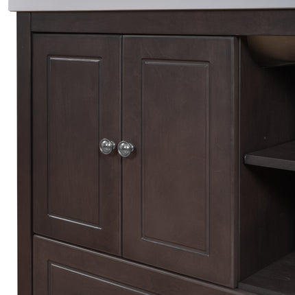 PT9- 30\\" Bathroom Vanity Base Only;  Solid Wood Frame;  Bathroom Storage Cabinet with Doors and Drawers - Likeshoppe 