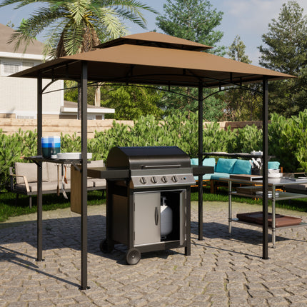 AG6- 8x 5 FT Grill Gazebo Grill Canopy Double Tiered BBQ Gazebo Outdoor BBQ Canopy - Likeshoppe 