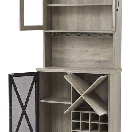 PB9- Farmhouse Wine Cabinet ;  Large Capacity Kitchen Sideboard Storage Cabinet With Wine Rack And Glass Holder;  Adjustable Shelf And 16 Square Compartments - Likeshoppe 