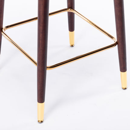 BS5- Furniture,29.9" Modern Leathaire Fabric bar chairs, Tufted Gold Nailhead Trim Gold Decoration Bar stools,Set of 2 - Likeshoppe 