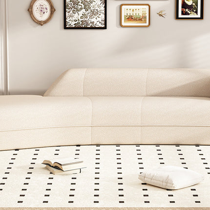 F5- 109.4" Curved Chaise Lounge Modern Indoor Sofa Couch for Living Room, Beige - Likeshoppe 