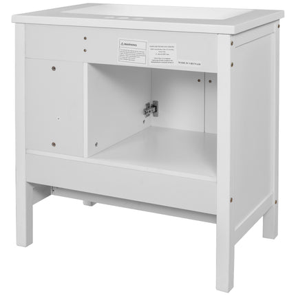 PT9- 30\\" Bathroom Vanity Base Only;  Solid Wood Frame;  Bathroom Storage Cabinet with Doors and Drawers - Likeshoppe 