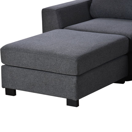 U1- 3 Pieces U shaped Sofa with Removable Ottomans - Likeshoppe 