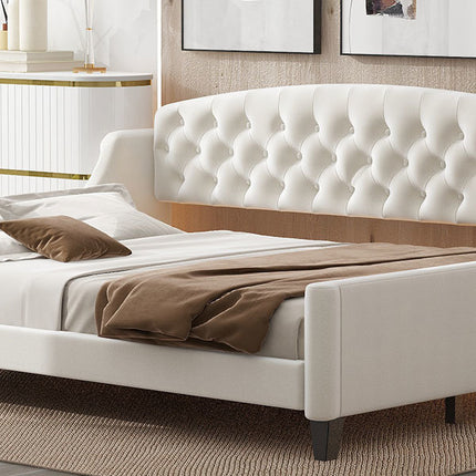 BR8- Modern Luxury Tufted Button Daybed, Full, Beige(Old SKU: SM001009AAE) - Likeshoppe 